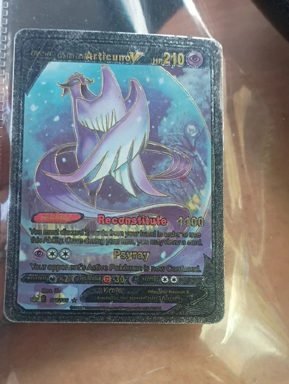 Gold Lapras VMAX Collectible Card - Gold Pink Blue